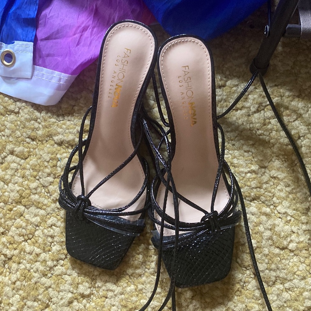 Fashion Nova strap wedges